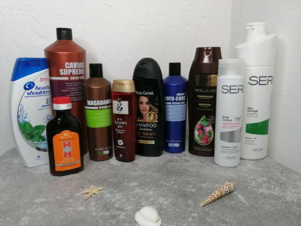 My modest collection of shampoos