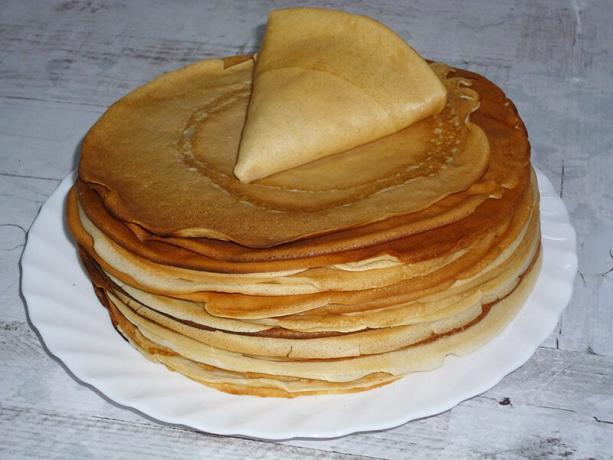 Pancakes with milk and sour cream