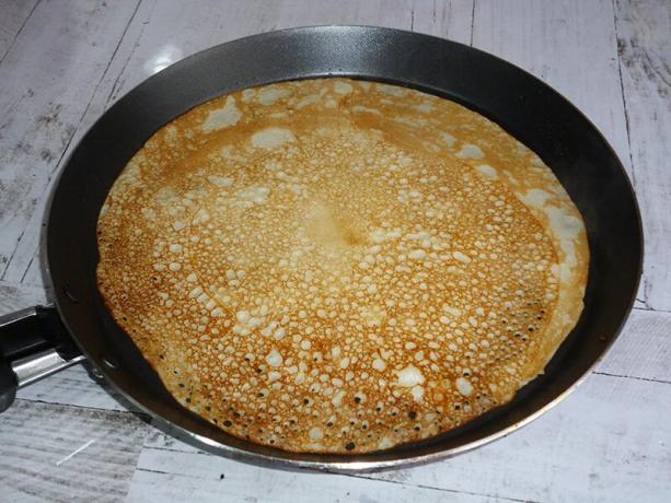 Pancakes in a frying pan