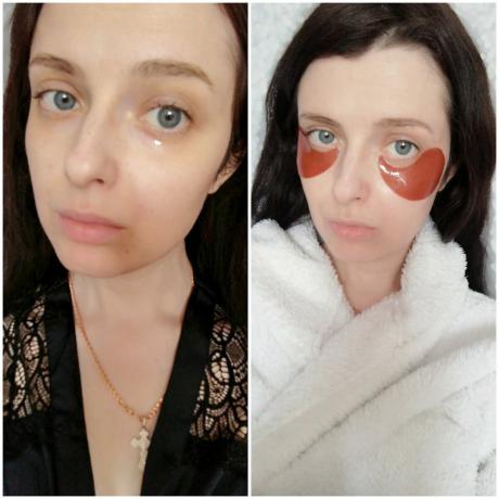 Left patches Sendo right hydrogel patches Shangpree Ginseng Berry Eye Mask