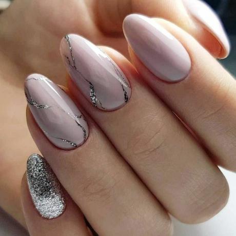 Add the sparkling silver and winter manicure ready.