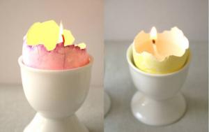 How to make a candle in the eggshell: decorate the house for Easter