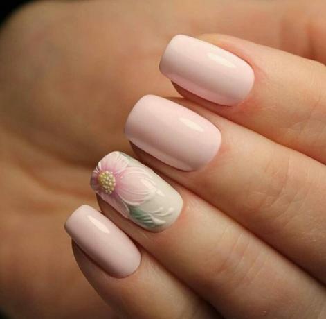 Gentle Manicure with flower pattern from.
