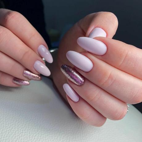 Such a manicure can be done both on the long and short nails.