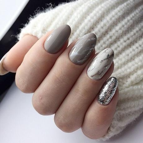 Gray and marble pattern.