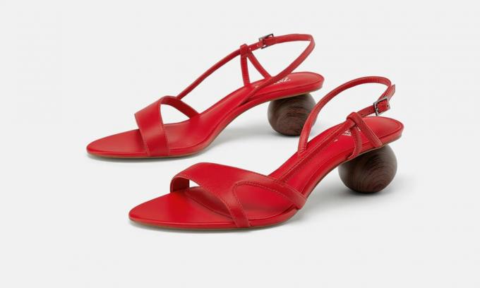 Leather sandals with round heels Mango, the price of 4999 rubles