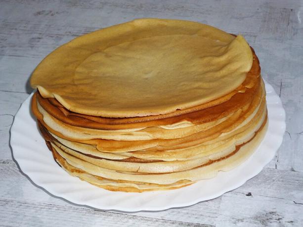  Homemade pancakes with milk and sour cream 