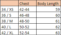 To determine the correct size, you need to multiply by 2, for example, 42h2 = 84 chest in centimeters (chest - Table. This volume of the breast)