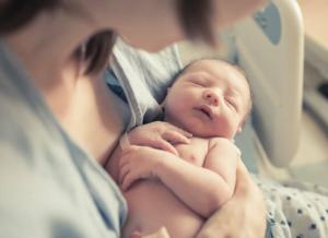 Why do newborns grunt during and after eating